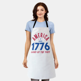 TABLIER AMÉRIQUE DEPUIS 1776 TERRE DE LIBERTÉ