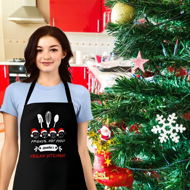 Tablier Amis Personnalisés Pas Nourriture, Cuisine Vegan (Créateur téléchargé)