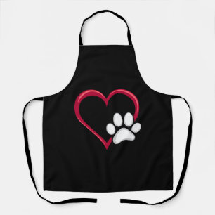 Tablier Amour Coeur Chien Patte Saint-Valentin Amateur de