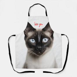 Tablier Amour de chats siamois monochrome