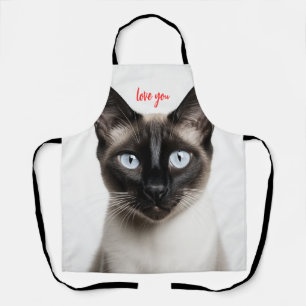 Tablier Amour de chats siamois monochrome