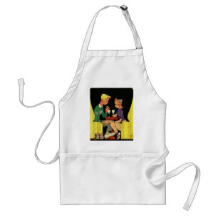 Tablier Amour et romance vintage, adolescents au magasin d
