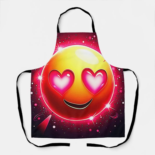 Tablier Amour Étincelle Coeurs Emoji (Recto)