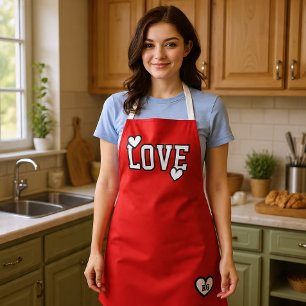 Tablier Amour Monogramme Moderne Minimaliste et Tendance