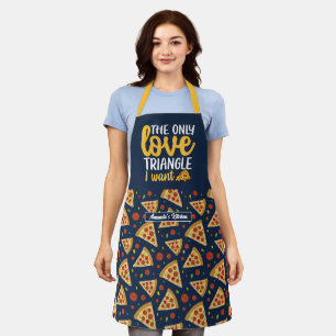 Tablier Amour Nourriture Amour Triangle Retro Pizza Motif