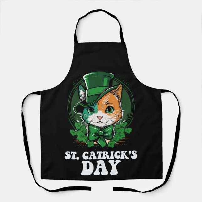 Tablier Amoureux de les chats de la Saint-Patrick (Recto)