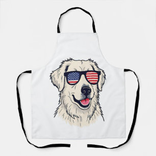 Tablier Amoureux des chiens USA - Puppy cool avec des lune