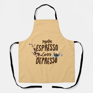 Tablier Amoureux du Café Plus d'Espresso Moins de Dépressi