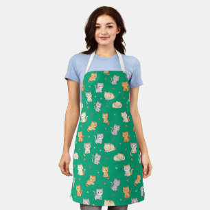 Tablier Amusant Apron Pour Amoureux des chats Kawaii Motif