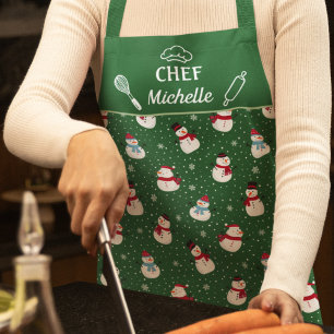 Tablier Amusant charmant chef de neige hiver