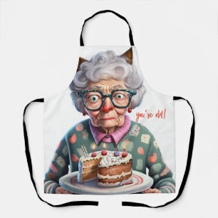 Tablier Amusant chat-dame d'apparence ancienne Anniversair