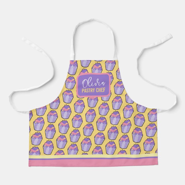 Tablier Amusant Cuisine Cupcake sur mesure pour enfants (Recto)