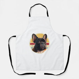 Tablier Amusant Français Bulldog Retro tenues Vêtements mi