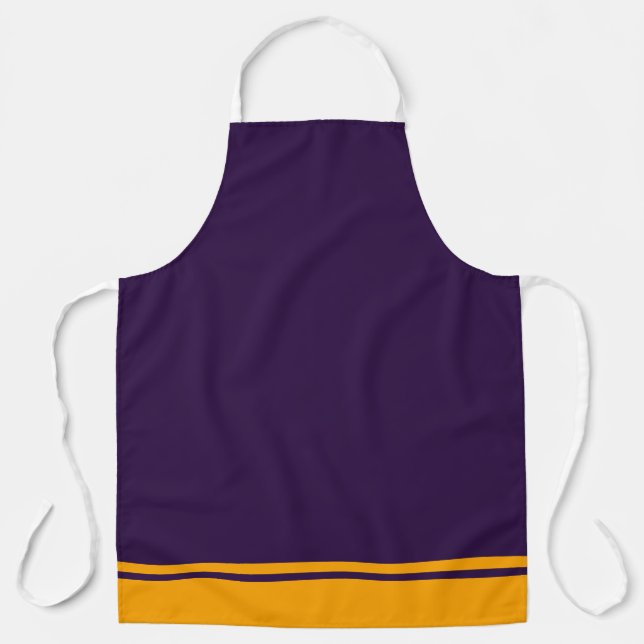 Tablier Amusant Gras Violet Orange Jaune Stripes Hem (Recto)