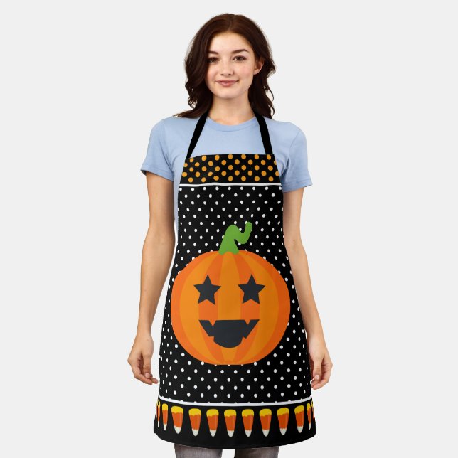Tablier Amusant Halloween Baby Citrouille Candy Corn (Porté)