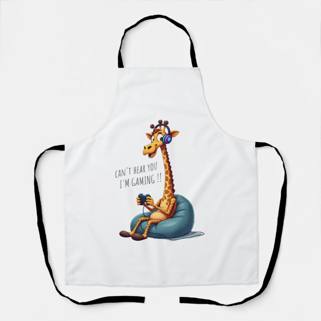 Tablier Amusant Joueur Giraffe Jeu Pour Garçons Homme Jeu  (Recto)