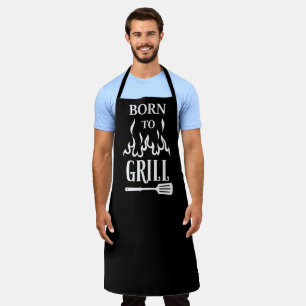 Tablier Amusant Né à Grill Black Grill BBQ Apron