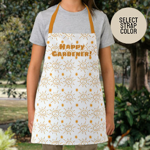Tablier Amusant Orange main tiré Sun Motif personnalisé