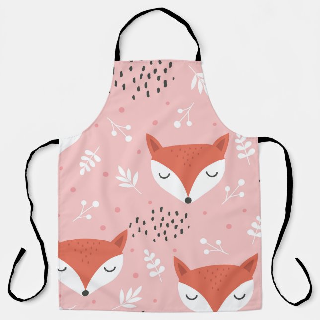 Tablier Amusement Fox : Motif de forêt mignon (Recto)