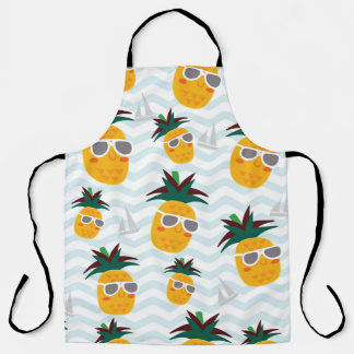 Tablier Ananas, bateau : mignon motif océanique.