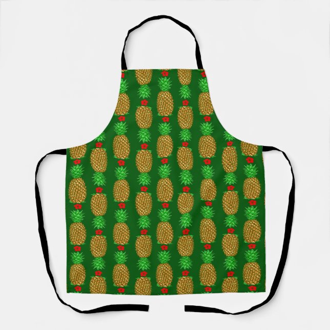 Tablier Ananas de Noël Tropical Noël chaud Noël Gre (Recto)