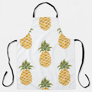 Tablier Ananas peint à la main, arrière - plan aquarelle.