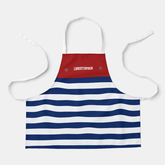 Tablier Ancre marine Marine Marine Bleu Blancs (Recto)