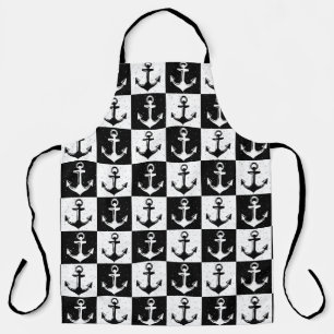 Tablier Ancre Motif de bloc noir blanc À damiers