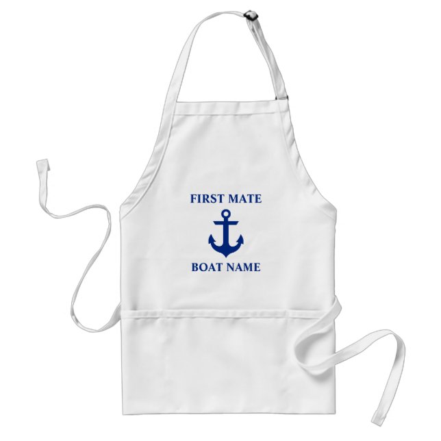 Tablier Ancre Nautical First Mate Boat Name (Devant)