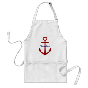 Tablier Ancre rouge nautique personnalisée