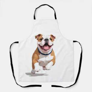 Tablier Anglais Bulldog Joyeux Joyeux Jouant Jouant Jumpin