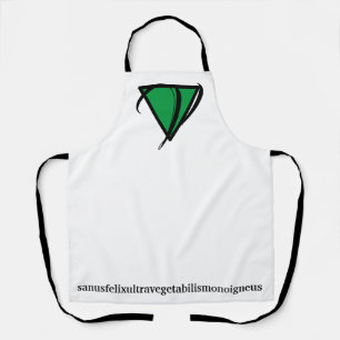 Tablier Animal Rights Green Vegan Icône "Latin Word" Apron