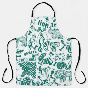 Tablier Animaux africains : divers motifs sans couture.