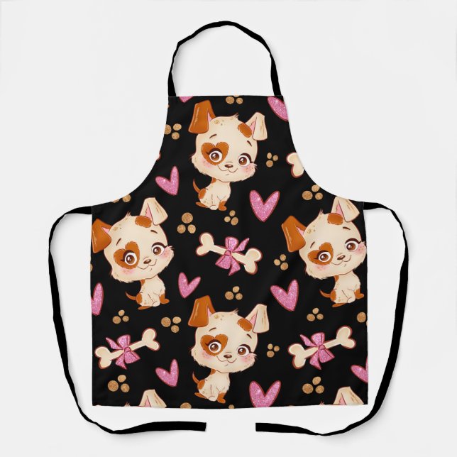 Tablier Animaux de compagnie motifs mignonne Amoureux chio (Recto)