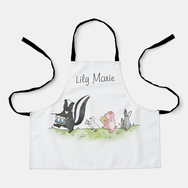 Tablier Animaux de Whimsical Marching Band Personnalisé (Recto)