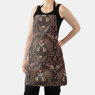 Tablier Animaux et plantes de bois en rouge et brun