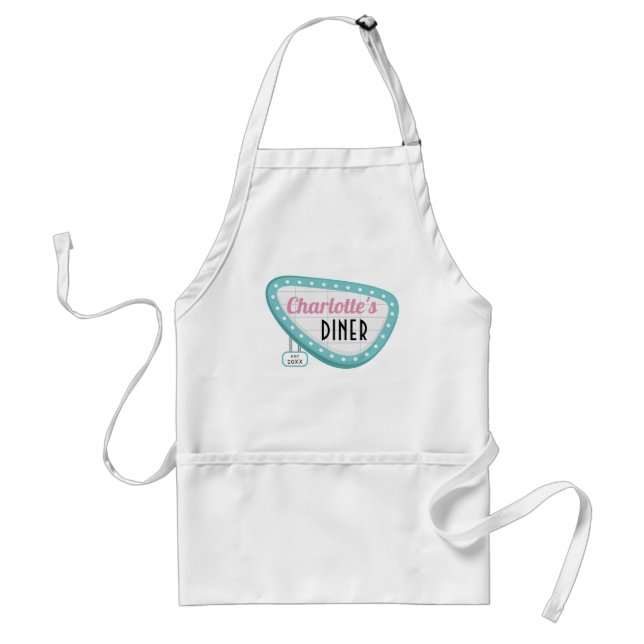 Tablier Années 1950 Diner Retro Signage Anniversaire Apron (Devant)