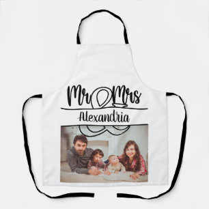 Tablier Anniversaire moderne M. et Mme monogram photo