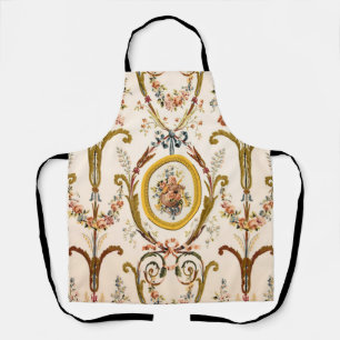 Tablier Antique Rococo Floral Gold Crème Élégante