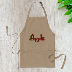 Tablier Apple Word Art avec des pommes rouges et vertes