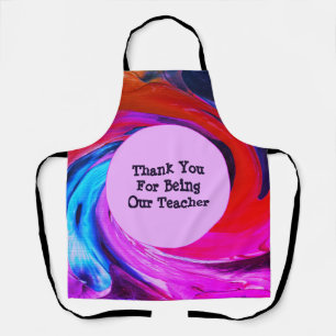 Tablier Appréciation de l'enseignant Tie Dye École classe
