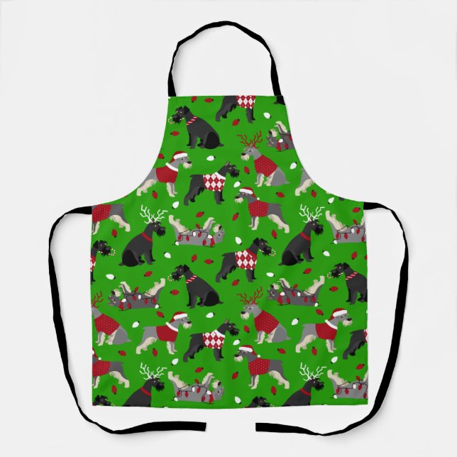 Tablier Appron Schnauzer de Noël (Recto)