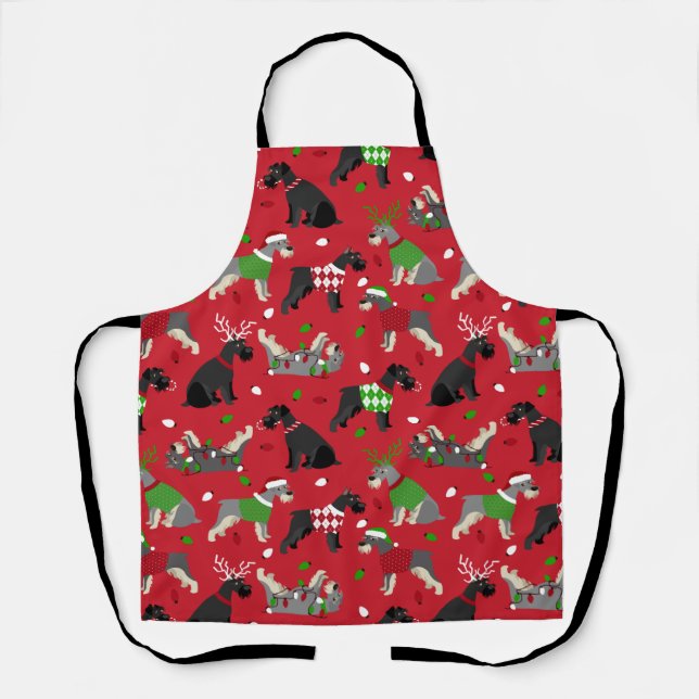 Tablier Appron Schnauzer de Noël (Recto)