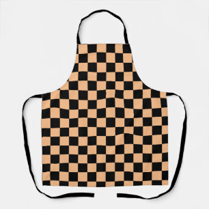 Tablier Apricot et Noir À damiers Vintage