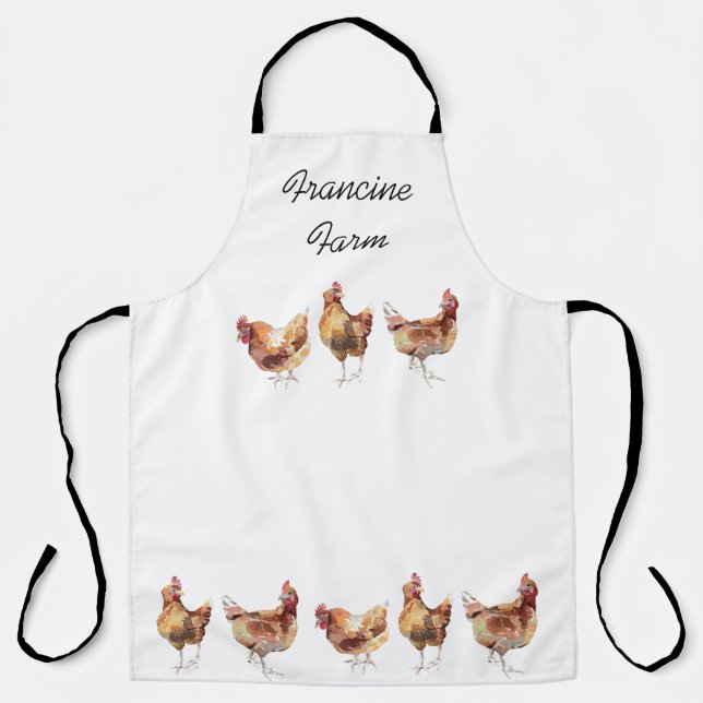 Tablier Apron - 3 poulets cuisine française (Recto)