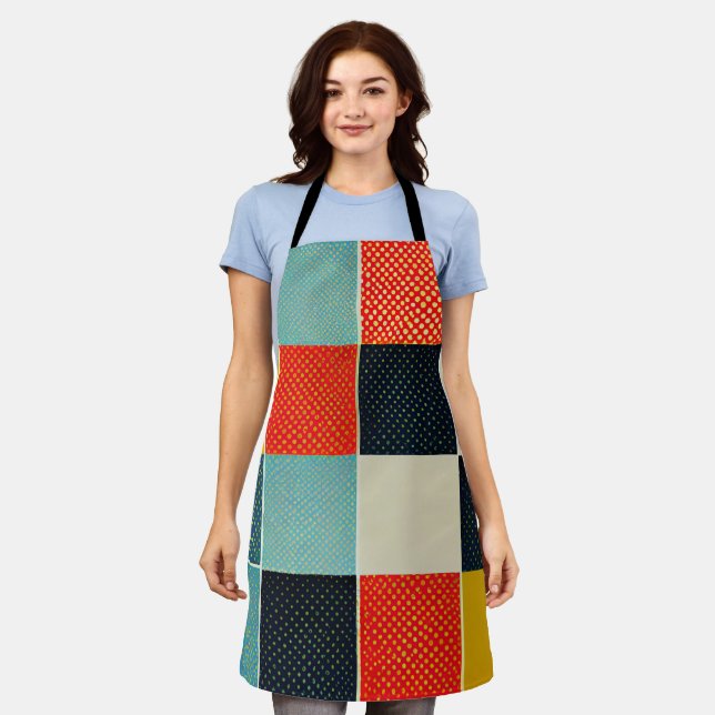Tablier Apron amusant dans le Motif Patchwork (Porté)