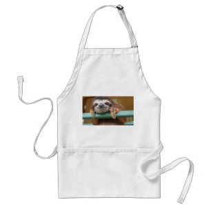Tablier Apron avec Sloth, 3 poches de moyenne longueur
