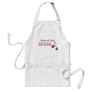 Tablier Apron avec une cerise et l'inscription "maman"