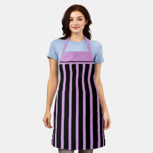 Tablier Apron Cafe Black et Lavender Stripe