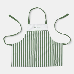 Tablier Apron Children - Personalised Forest Green Stripe.